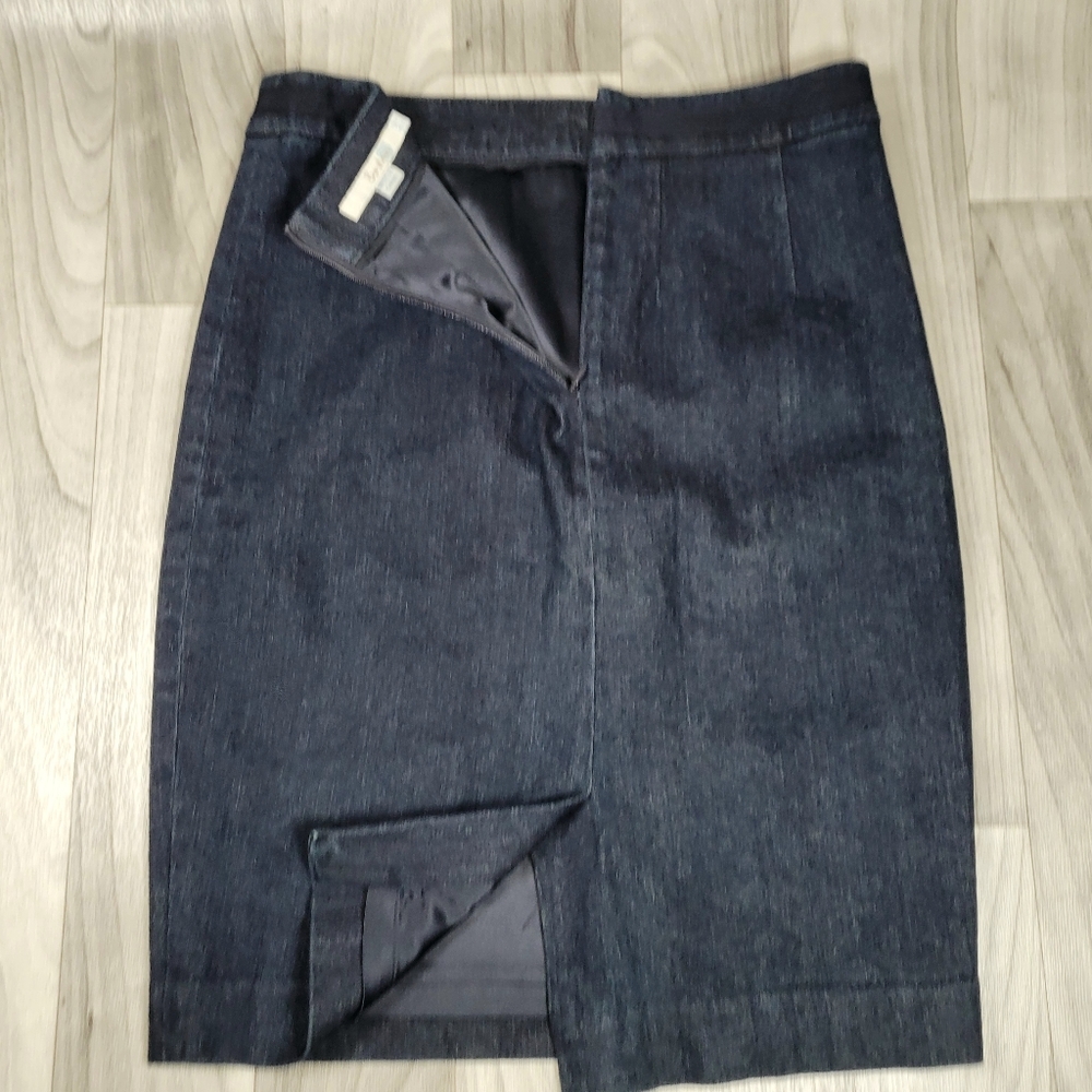 Boden Denim Pencil Skirt Womens Size 2P Blue Lined Straight Cotton Blend - Picture 4 of 7